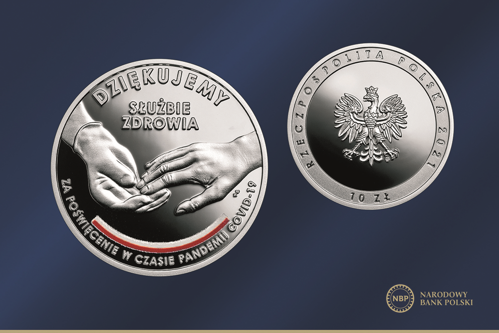 moneta okolicznościowa "dziękujemy służbie zdrowia za poświęcenie w czasie pandemii COVID-19"