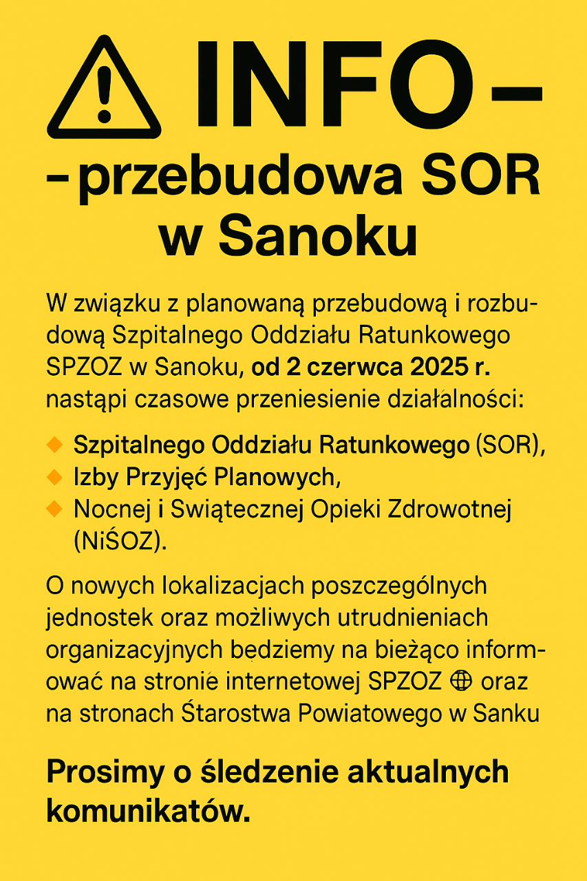 informacja na temat przebudowie SOR