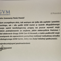 Podziękowania prezydenta GVM Ettore Sansavini dla Dyrektora SPZOZ Sanok