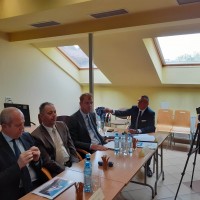 Spotkanie dyrekcji SPZOZ Sanok, przedstawicieli GVM Carint oraz powiatu sanockiego.
